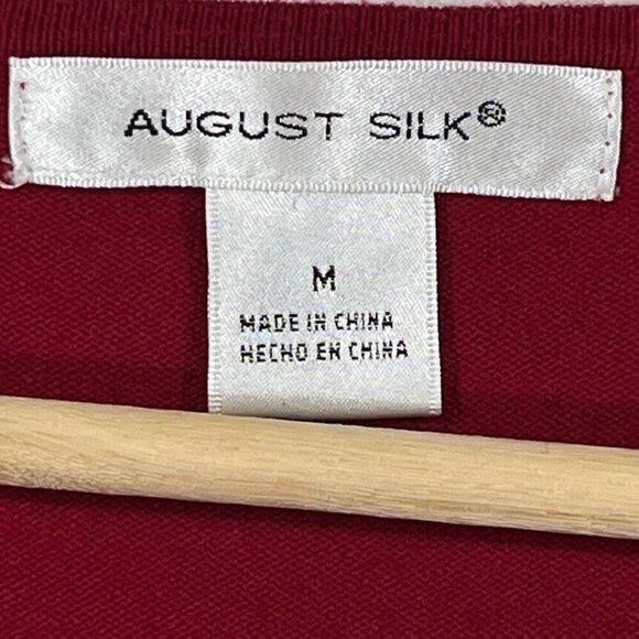 August Silk  3/4 Sleeve Cardigan Sweater Feminine Grandma Core Boho Holiday M - Picture 5 of 7